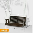 thumbnail image 2 of Zimtown Patio Wooden Porch Swing Swing Chair Bench Heavy Duty 880lbs with Hanging Chains for Outdoors,4 FT, Rustic, 2 of 11
