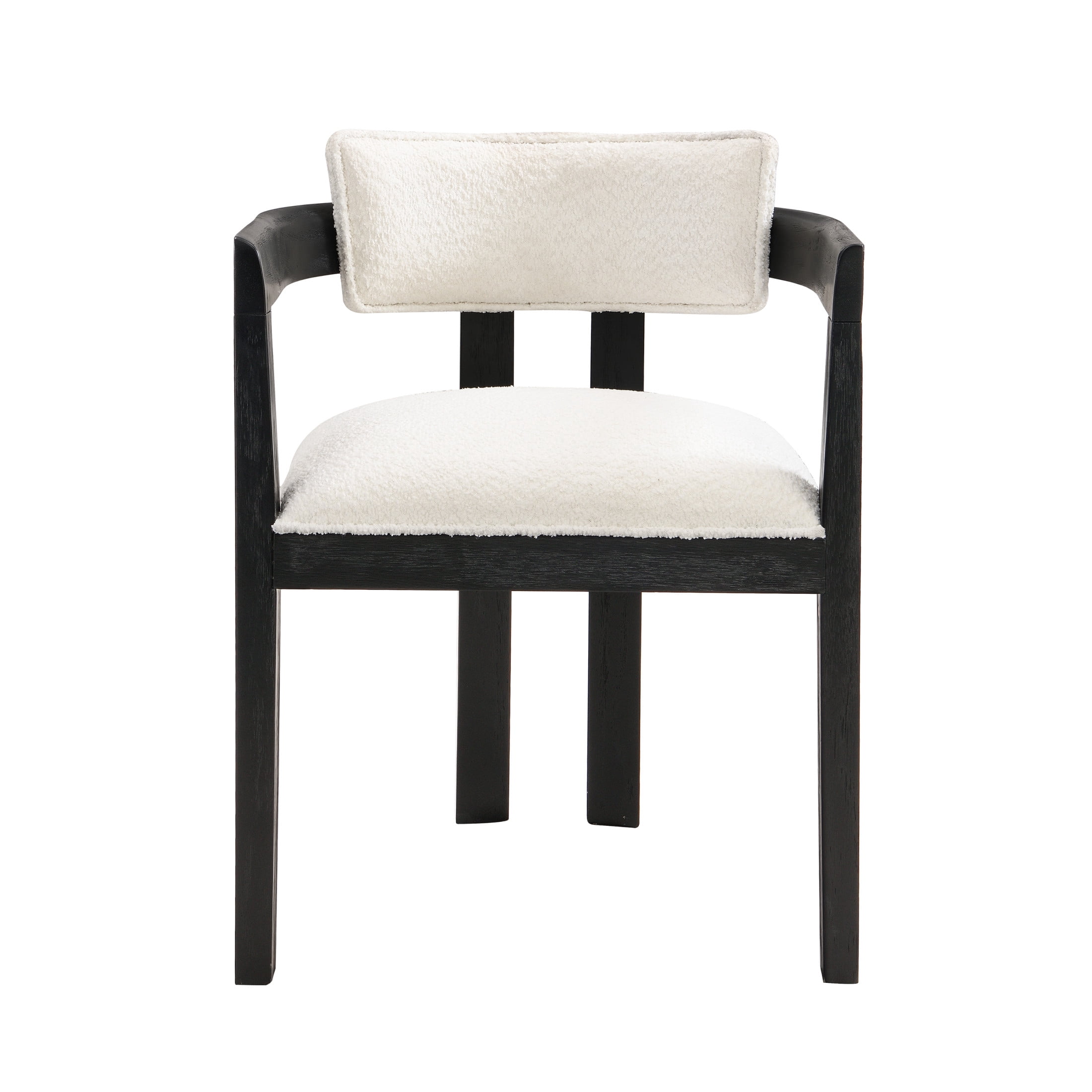 Rovelle Modern Upholstered Dining Chairs, Rubberwood, Beige + Black, Set of 2