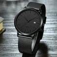 thumbnail image 5 of 2021 Men Slim Watches Crrju Fashion Casual Date Waterproof Mesh Strap Watches For Men Cool Black Quartz Steel Wrist Watch - Quartz Wristwatches, 5 of 6