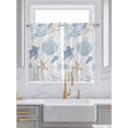 thumbnail image 2 of Tier Curtains 45 Inches Long, Blue Coastal Nautical Window Treatment Curtain Drapes, Beach Sea Turtle Ocean Coral Starfish Window Half Privacy Curtains for Bedroom Bathroom, 42"x45", 2 Panels, 2 of 7