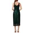thumbnail image 3 of INSPIRE CHIC Women's Sequin Dress Cocktail Formal Sleeveless Backless Midi Bodycon Sparkly Dresses S Black, 3 of 6