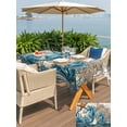 thumbnail image 5 of Outdoor Tablecloth with Umbrella Hole for Patio/Picnic/Party/Camping, Nautical Coastal Waterproof Table Cloth Rectangle Table Cover Washable, Retro Marine Life Seahorse Compass Map Beige (52"x 70"), 5 of 8