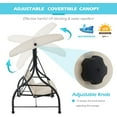 thumbnail image 4 of AECOJOY Steel 3 Person Canopy Porch Swing with Glider Hammock, Beige, 4 of 7