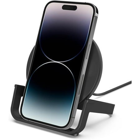 Belkin - 10W Qi-Certified Wireless Charger Stand - Fast Charging for iPhone, Samsung Galaxy - Includes AC Adapter - Black