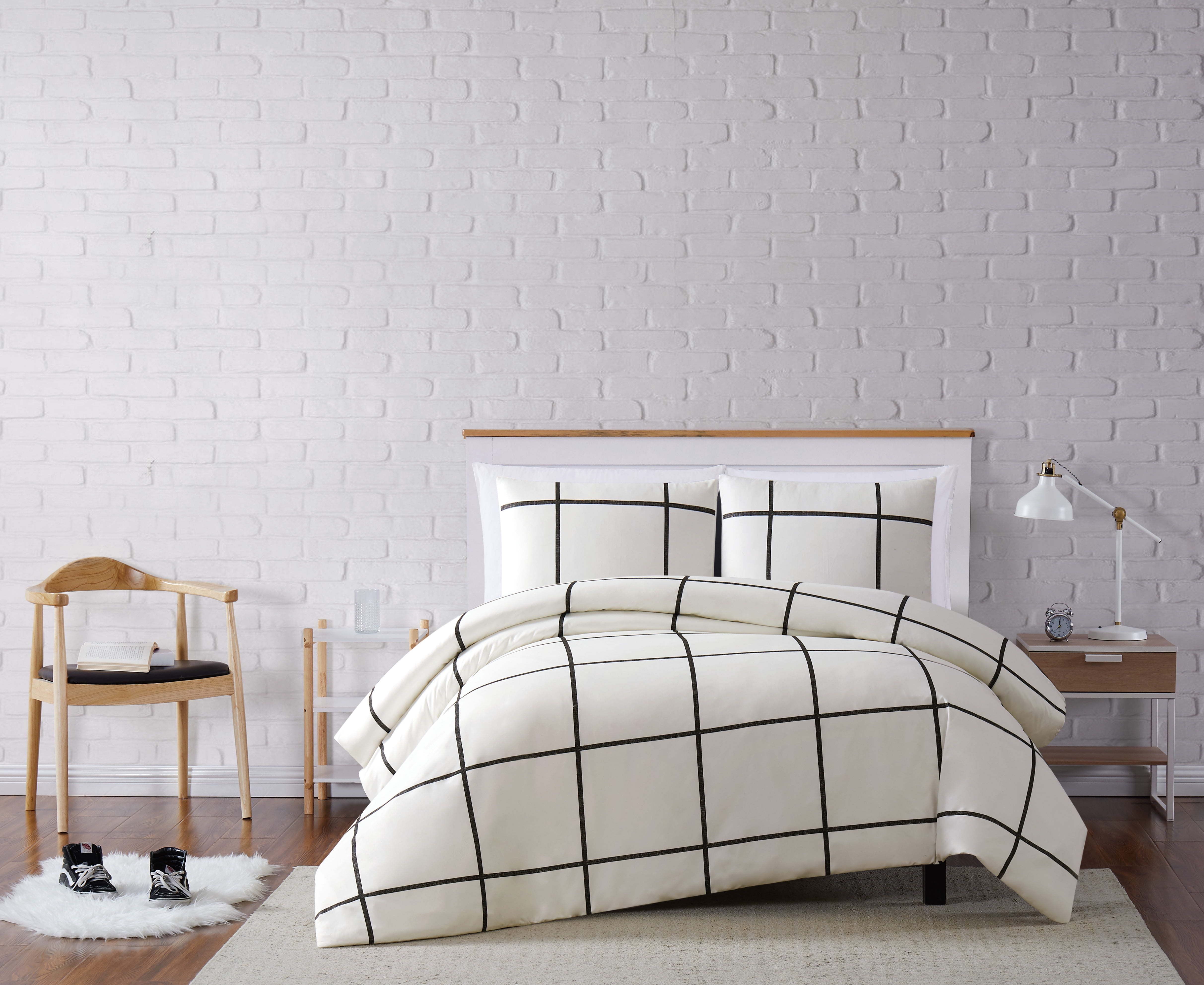 Truly Soft Kurt Windowpane Twin XL 2Piece Duvet Cover Set Walmart