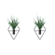 thumbnail image 2 of Bewildely Soporte geométrico decorativo para plantas, jarrón colgante de Metal sencillo y generoso, soporte para plantas de pared, hojas verdes hojas verdes negras 2Conjunto, 2 of 6