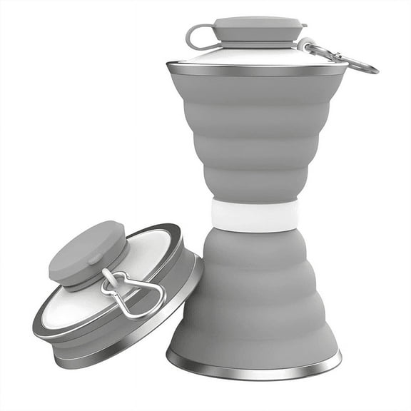 WEISIPU Collapsible Water Bottle - 500ml/17oz Camping Cup with Carabiner, Foldable Water Bottle BPA Free Soft Flask