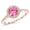 Rose Gold, variant on Classic Halo Style Pave Set Round Shape Diamond Engagement Ring with a 0.75 Carat Ruby Heirloom Quality Center Platinum Size-9.0