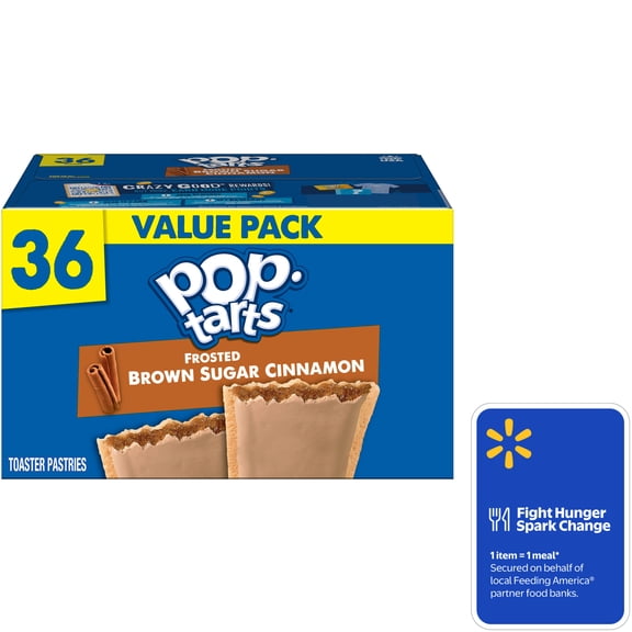 Pop-Tarts Frosted Brown Sugar Cinnamon Toaster Pastries, Snacks Value Pack, 60.9 oz (36 Count)