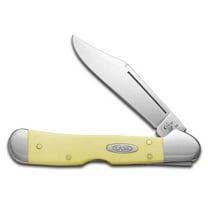Case XX Knives Yellow Delrin Synthetic Mini Copperlock 1/500 Carbon Steel Pocket Knife 70418
