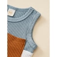 thumbnail image 3 of Kmbangi Newborn Baby Sleeveless Contrast Color Ribbed Tank Tops + Shorts 2Pcs Summer Outfits, 3 of 8