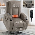 thumbnail image 2 of Power Lift Recliner Chair for Elderly,Heavy Duty Infinite Position Recliner Chair with 8-Point Vibration Massage and Lumbar Heating,USB Charging Port, Cup Holders,Brown, 2 of 10
