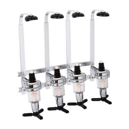 Delaman Bottle Stand Wall Mounted Alcohol Dispenser Holder Rack Spirits Rotary Drinks Wine Steel Bar Optics Party Accessory , 4 Bottle