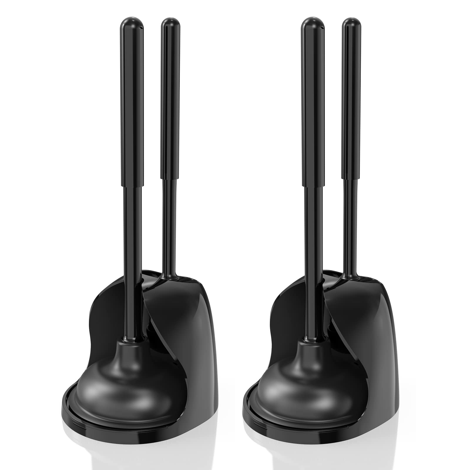 Toilet Plunger and Brush, Toilet Bowl Brush and Plunger Set with Holder