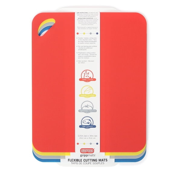 Dexas Heavy Duty Grippmat Poly Flexible Cutting Mats 4pc 11.5” x 14"