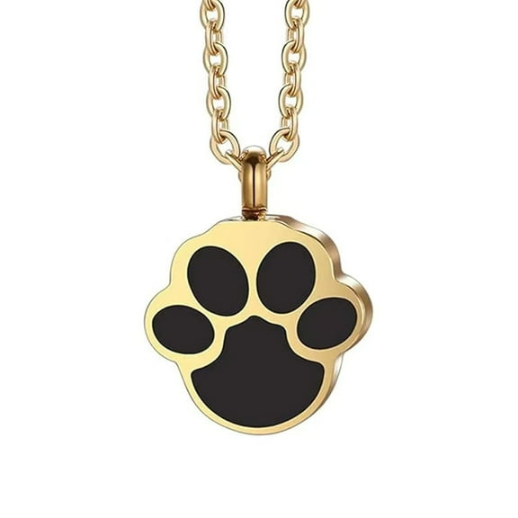 Heart/Pet Cat Dog Paw Print Urn Cremation Necklace Jewelry for Ashes, Stainless Steel Keepsake Memorial Pendant for Women Men