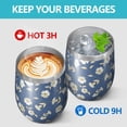 thumbnail image 4 of Floral 12oz Stainless Steel Insulated Wine Tumbler with Lid and Straw – Double Wall Vacuum Mug for Hot & Cold Drinks, 304 Steel Interior, Sweat-Free Design,Thanksgiving,Christmas, Spring,Flower, 4 of 5