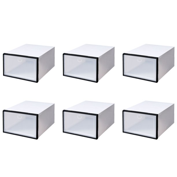 Moyic Caja de almacenamiento para zapatos de 6 uds., organización de almacenamiento, contenedores para ahorrar espacio, plegable, Almacenamiento y organización del hogar Blanco lechoso Blanco lechoso
