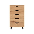 thumbnail image 3 of Naomi Home Mobile 5-Drawer Wood File Storage Cabinet, Natural, 3 of 12