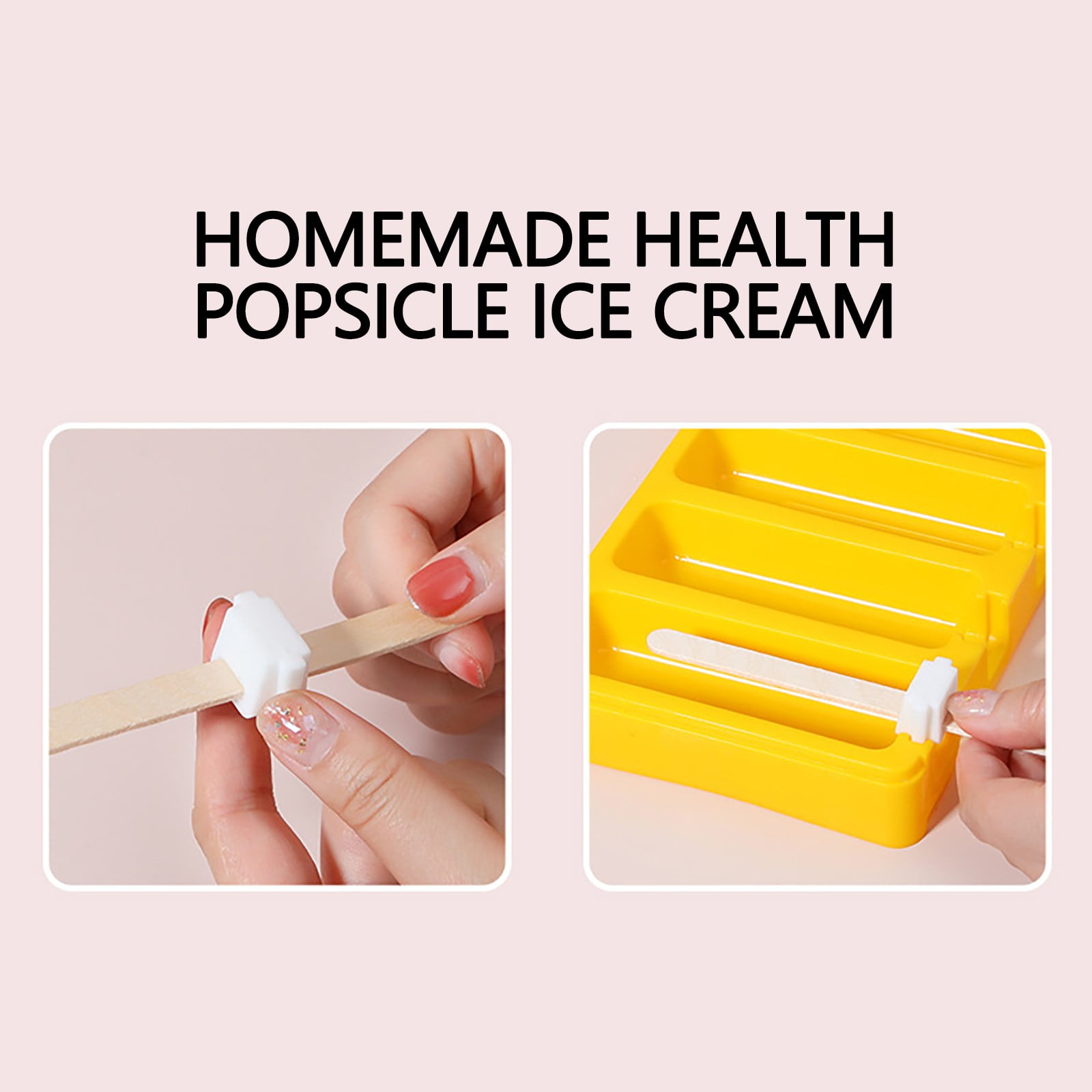 Silicone Popsicle Molds 4 Cavities Large Cakesicles Silicone Mould Diamond  Cakesicle Mold Bpa Free Homemade Cake Pop Mold with Lid & 100 Wooden Sticks