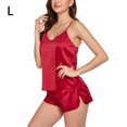 thumbnail image 1 of Conjunto de ropa de dormir para mujer Encantador chaleco con cuello en V, pantalones cortos, camisón, rojo, L Eigraketly XX000231-21, 1 of 7