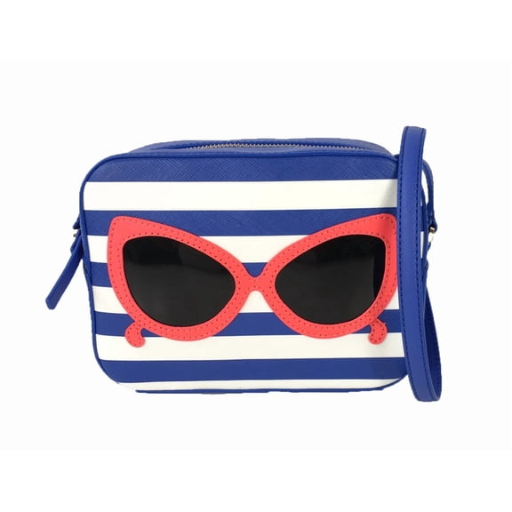Kate Spade Make a Splash Sunglasses Mindy Crossbody, Blue/White Stripe
