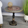 thumbnail image 2 of Natural Geo Rosewood Round Wooden 18" Accent Table - Army Green, 2 of 7
