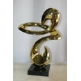 thumbnail image 5 of Gold Contemporary Resin Statue on Marble Base 19" x 9" x 27"H, 5 of 12