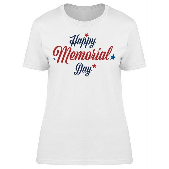 Lettering: Happy Memorial Day T-Shirt Women -Image by Shutterstock, Female 3X-Large