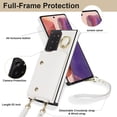 thumbnail image 6 of Allytechgroup Wallet Case for Samsung Galaxy Note 20, RFID Blocking Crossbody Shoulder Strap Hand Wrist Cards Holder Ring Stand Bumper Drop Protection Phone Case for Girls Women, White, 6 of 9