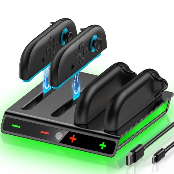 Switch 2 Controller Charger, Switch 2 Accessories for Switch 2, Switch 2 Charging Dock with 4 in 1 Fast Charger Station