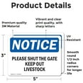 thumbnail image 2 of (2 Pack) Please Shut The Gate Keep Out Livestock OSHA Notice Sign, 2 of 7