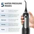 thumbnail image 5 of Sejoy Cordless Water Flosser Dental Teeth Cleaner, Professional 270ML Tank USB Rechargeable Dental Oral Irrigator for Home and Travel, 5 Modes 8 Jet Tips, IPX7 Waterproof, Easy-to-Clean,Black, 5 of 10