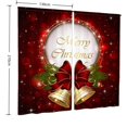 thumbnail image 3 of Oliegs Rideaux Imprimés des Fêtes 2 Rideaux Plats 2D Imprimés Rouges de Noël avec Flocons de Neige et Branches pour Chambre Salon Fête des Fêtes, 3 of 5