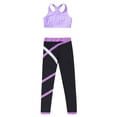 thumbnail image 3 of iEFiEL Girls Gymnastics Sports Suit Yoga Workout Tracksuit Outfit Set Crop Top with Pants Activewear, 3 of 5