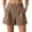 Khaki, variant on Sheghy Cotton Shorts for Women Casual Women High Waist Solid Blazer Suit Shorts with Functional Pockets Black XXS