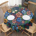 thumbnail image 3 of Pioneer Flower Round Tablecloth 60" X 60",Wrinkle Wipeable Table Cloth for Kitchen Dining Room Picnic Patio Party, 3 of 6