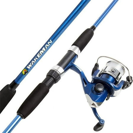 Spincast Fishing Gear Rod & Reel Combo for Bass-Trout Fishing Blue