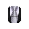 thumbnail image 1 of Corbata Barry.Wang de Seda Plateada de 152 cm de Largo con Clip, 1 of 7