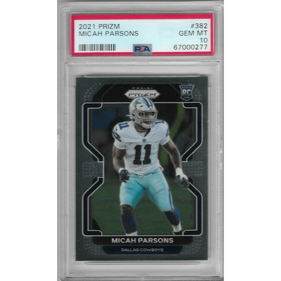 Graded 2021 Panini Prizm Micah Parsons #382 Rookie RC Football Card PSA 10 Gem Mint