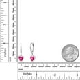 thumbnail image 6 of Gem Stone King 925 Sterling Silver Pink Created Sapphire and Lab Grown Diamond Earrings for Women | 1.70 Cttw | Gemstone September Birthstone | Heart Shape 6MM, 6 of 6