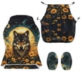 thumbnail image 7 of TSOVTHRID Wolf Moon Daisy Print 4 PCS Gaming Chair Covers Slipcovers Non-Slip Dustproof Rotating Armchair Slipcovers Stretch Gamer Chair Cover with Armrest Covers, 7 of 7