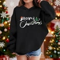 thumbnail image 2 of Lorytime Girls Sweatshirts with Hoodie Boys Merry Christmas Sweatshirt Long Sleeve Pullover Drop Shoulder Cute Tops Black, 2 of 4