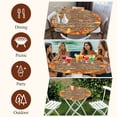 thumbnail image 7 of Orange Fall Round Tablecloth, Fitted Table Cover with Elastic for 36"-44" Round Tables, Retro Maple Leaf Pumpkins Thanksgiving Table Cloth Outdoor Indoor Dinning Party Waterproof Tablecloths, 7 of 7
