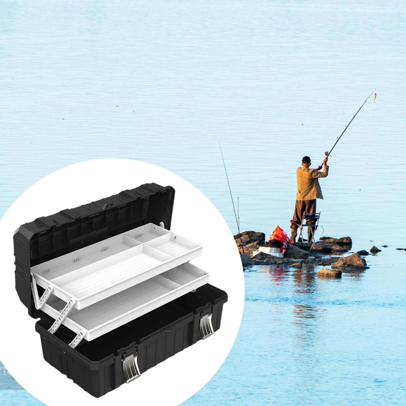 figatia 3 Layer Foldable Tool Box Hardware Parts Storage Case Household Strong Load Bearing Organizer Instrument Container Tackle Box 49cmx27.5cmx22cm