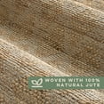 thumbnail image 5 of TOWN & COUNTRY TERRA Sol Interwoven Diamond Hand-Knotted Flatwoven 100% Natural Jute Round Area Rug, Natural/Black, 5" Round, 5 of 9