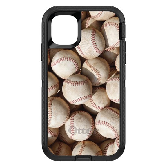 DistinctInk OtterBox Defender Custom Case for Apple iPhone 15 (6.1" Screen) - Show Your Love of Baseball - Slim Profile Design