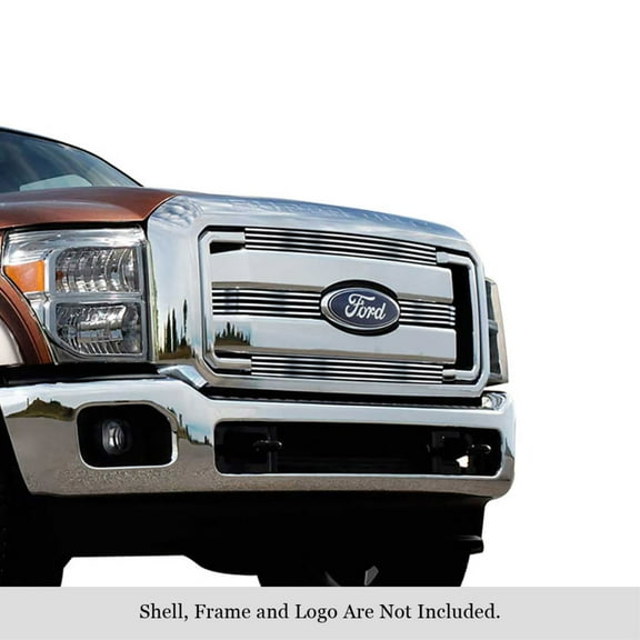 2011-2016 Ford F-250 SD/F-350 SD/F-450 SD/F-550 SD XLTLariatKing Ranch Main Upper Stainless Steel Polished Finish Horizontal Billet Grille