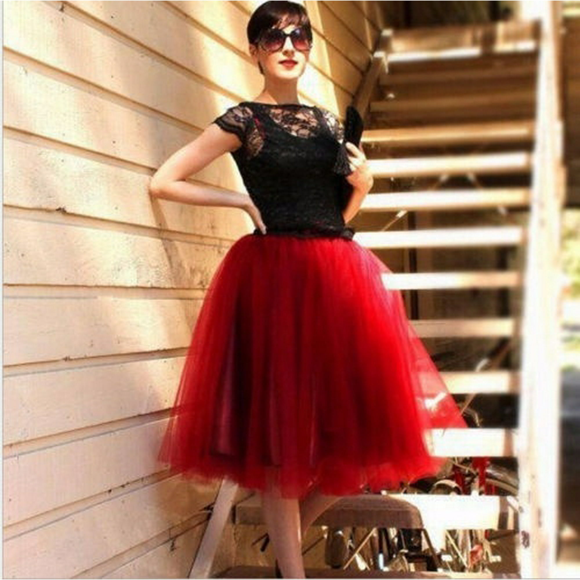 Jupe en Tulle a 7 Couches Mode Robe Vintage pour Femmes Jupon Tutu Rockabilly des Annees 50 Walmart