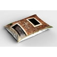 thumbnail image 2 of Ambesonne Rustic Pillow Sham 2 Pack, Old House Door Brickwork, 26"x20", Brown Cream Redwood, 2 of 3